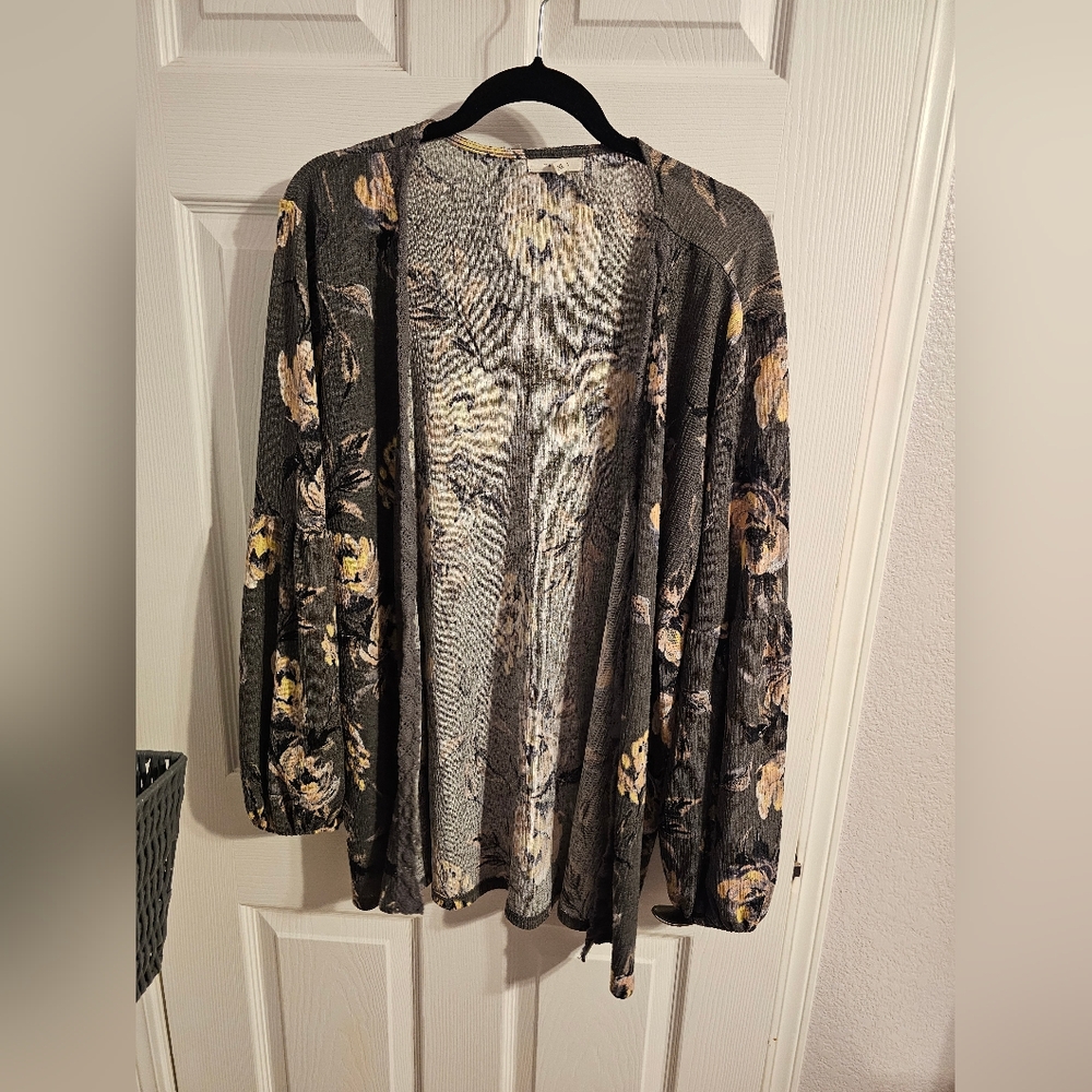 Maurices Floral Open Cardigan